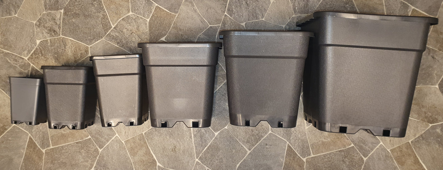 Kruka 37 cm kvadrat svart 30 liter 5-pack