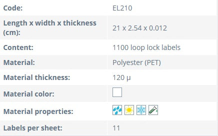 LOOP-LOCK etikett för laserutskrift 11 etiketter/ark,10-pack