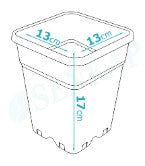 Kruka 13 cm kvadrat svart 2 liter