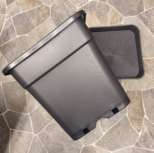 Krukor 30 cm kvadrat svart 18 liter 5-pack
