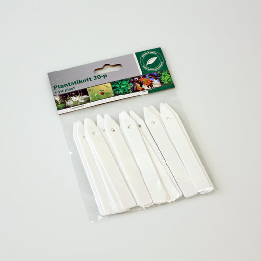 Plantetikett vit 20 p