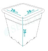 Kruka 28 cm kvadrat svart 14 liter 5-pack